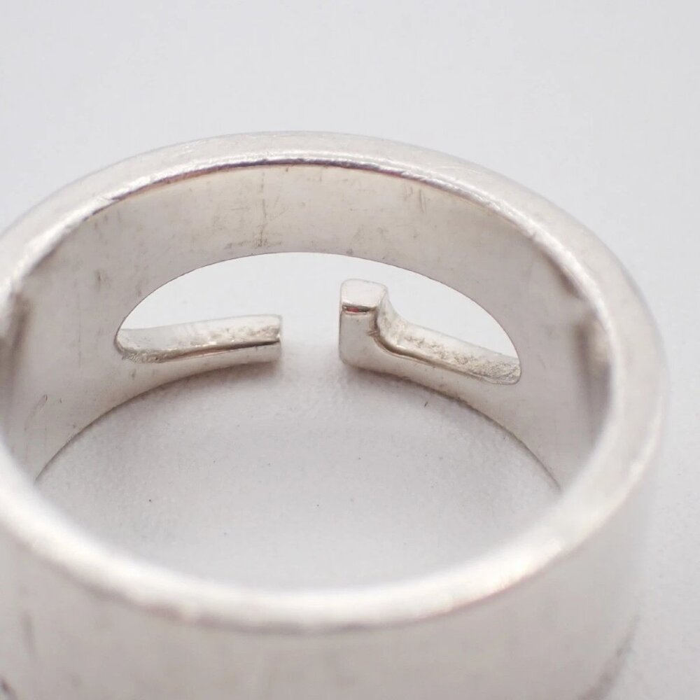 GUCCI G Logo Ring Silver 925 Size 21 Italy Accessory 07EG248 - Picture 5 of 12